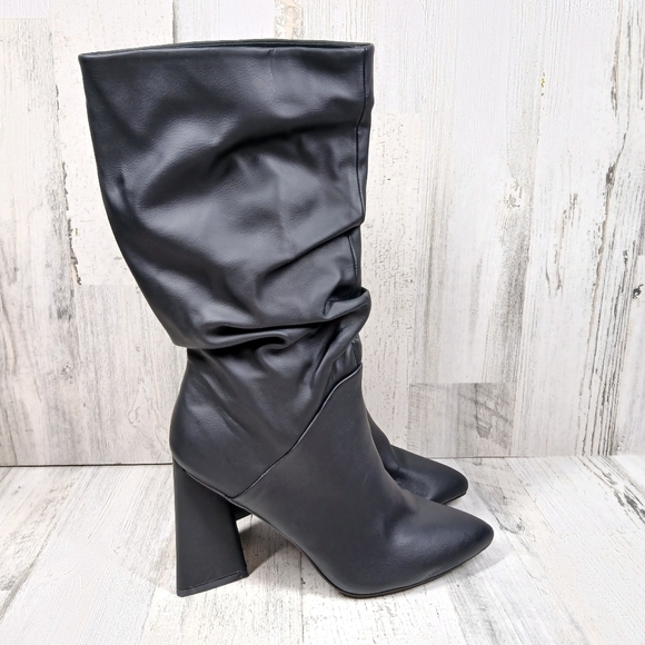 New Dolce Vita Women's Wandah Black Heeled Boots Slouchy Detail #1068 - Picture 7 of 12